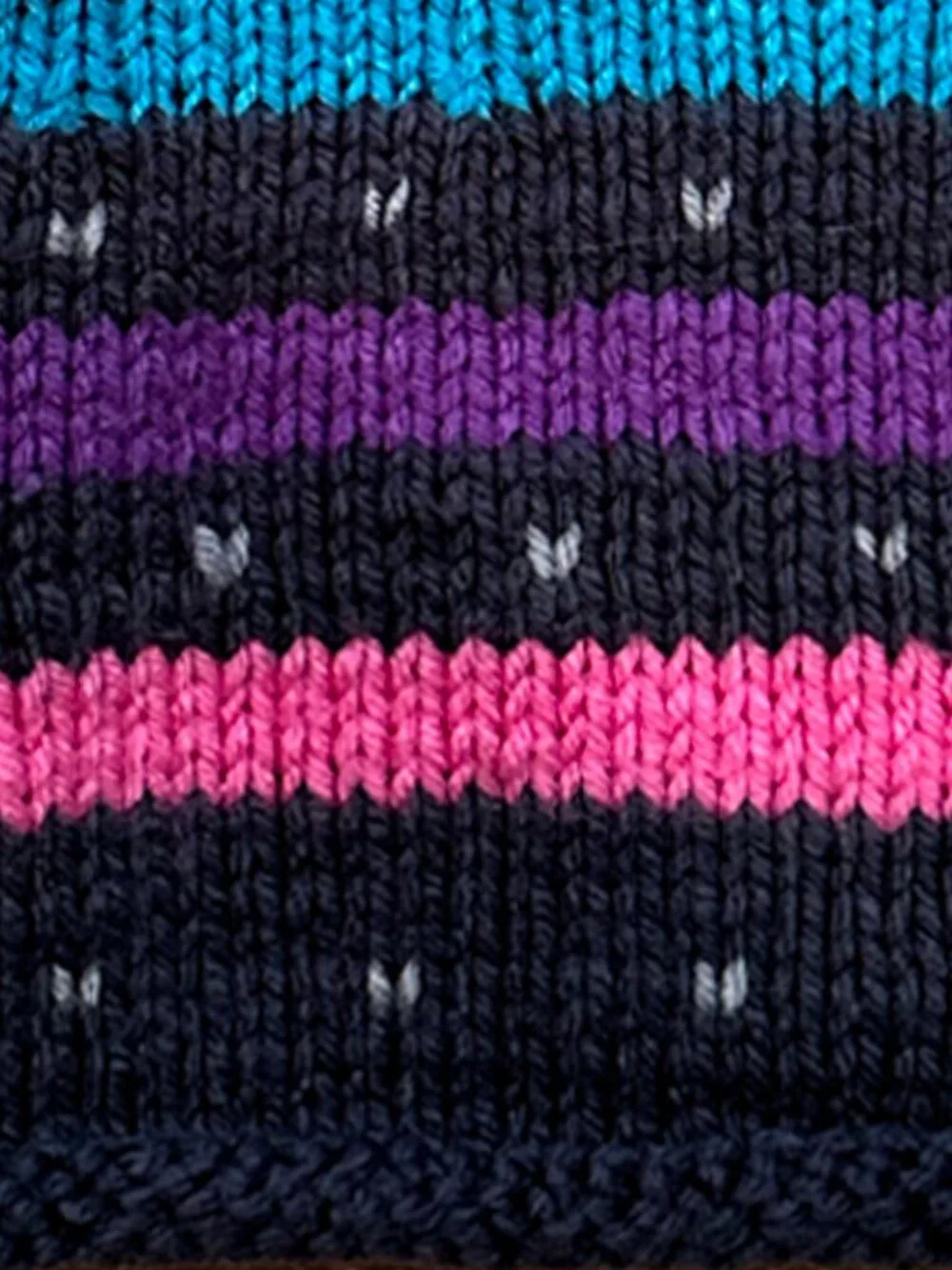 Knit Striped Dog Sweater Pink Black Blue Purple Crochet Flower Large Pullover